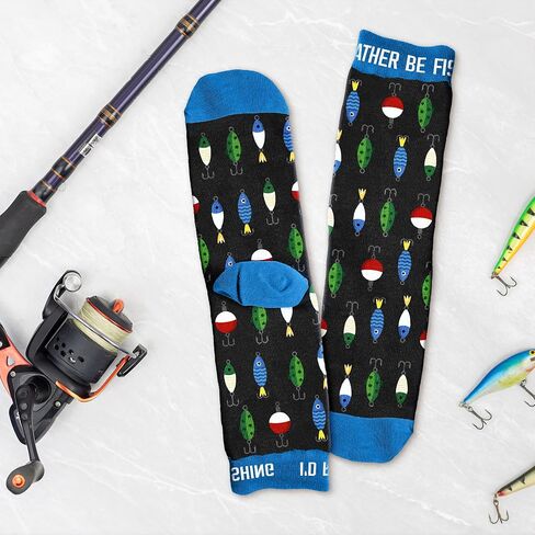 VICRAZY Fishing Gifts for Men - Fly Fishing Accessories Themed Funny Socks, Birthday Gifts for Men, Unique Gift for Dad, Cool gifts for Dads, Ideal for Any Occasion, Soft and Comfortable in Saudi Arabia