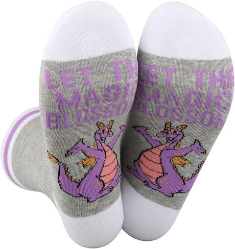 G2TUP Purple Dragon Socks Cartoon Movie Fans Gift Let The Magic Blossom Purple Dragon Socks in Saudi Arabia