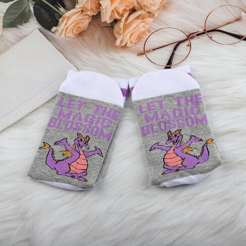 G2TUP Purple Dragon Socks Cartoon Movie Fans Gift Let The Magic Blossom Purple Dragon Socks in Saudi Arabia