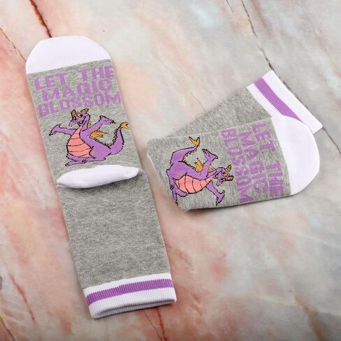 G2TUP Purple Dragon Socks Cartoon Movie Fans Gift Let The Magic Blossom Purple Dragon Socks in Saudi Arabia