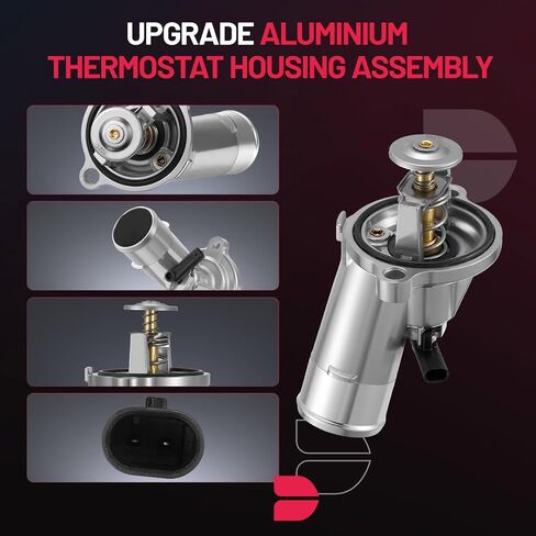 BDFHYK 902-3045 Upgrade Aluminium Coolant Thermostat Housing Assembly Compatible with Ram 2014-2022 2500, 2014-2022 3500, 2019-2022 4000, 2014-2022 4500, 2014-2022 5500 in Saudi Arabia