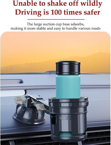 Car Recessed Folding Cup Drink Holder, Sturdy Vehicle Console Water Bottle Can Holder with Suction Cup, Adjustable Automotive Beverage Organizer, Universal for Truck Bus Crane (Gray) in Saudi Arabia