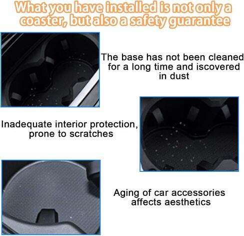 4PCS Car Cup Coaster, Non-Slip Silicone Vehicle Cup Holder Insert Mat, Anti Dust Auto Interior Insulation Cup Holder Embedded in Ornaments Pad Accessories, Universal for Most Cars (Black) in Saudi Arabia