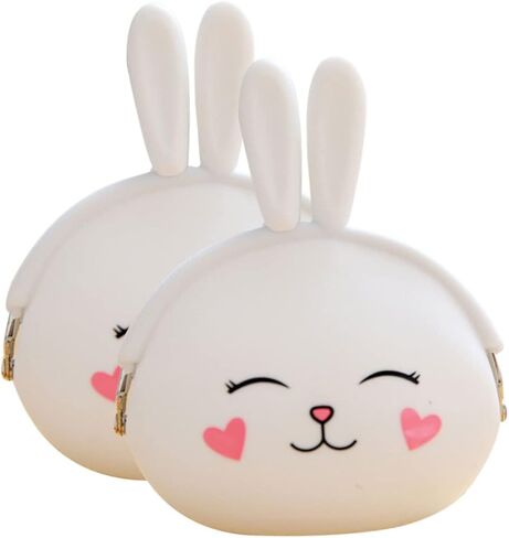 NOLITOY 2pcs Silicone Bunny Purse Wallet Cute Cartoon Design Change Pouch for Women Girls for Shopping Travel and Everyday Use in Saudi Arabia