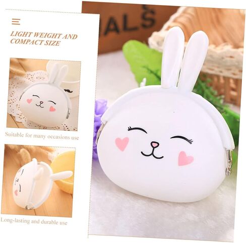 NOLITOY 2pcs Silicone Bunny Purse Wallet Cute Cartoon Design Change Pouch for Women Girls for Shopping Travel and Everyday Use in Saudi Arabia