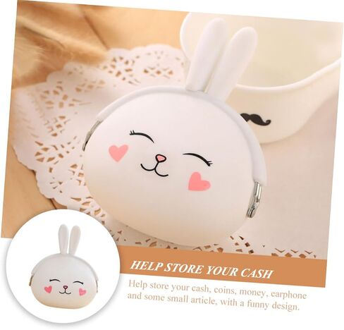 NOLITOY 2pcs Silicone Bunny Purse Wallet Cute Cartoon Design Change Pouch for Women Girls for Shopping Travel and Everyday Use in Saudi Arabia