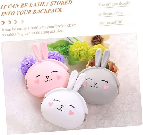 NOLITOY 2pcs Silicone Bunny Purse Wallet Cute Cartoon Design Change Pouch for Women Girls for Shopping Travel and Everyday Use in Saudi Arabia