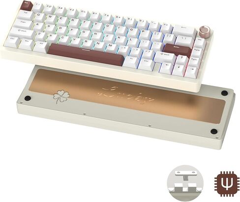 Womier SK65 Pro Wireless Gaming Keyboard 60 في المائة ، لوحة مفاتيح ميكانيكية كريمية مع QMK ، حالة ألومنيوم مخصصة سريعة الإزالة ، لوحة مفاتيح RGB القابلة للتبديل الساخنة ، بلوتوث 5.0/2.4 جيجا هرتز/USB ، أسود ، أسود in Kuwait