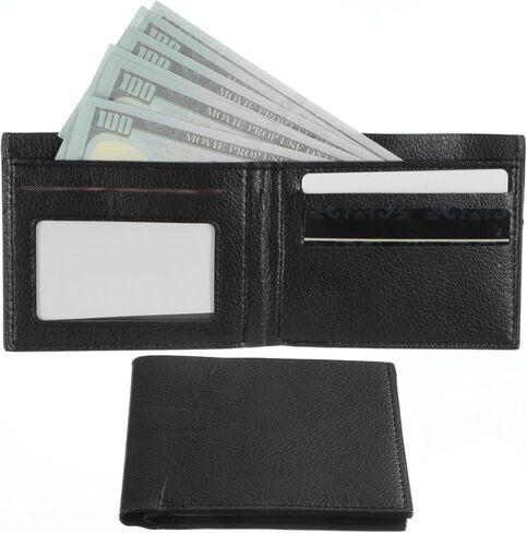 12 Pieces Wallet for Men Leather Men's Wallets Bulk for DIY Engraving With Money Clip Card Holder(6 Black and 6 Light Brown) in Saudi Arabia