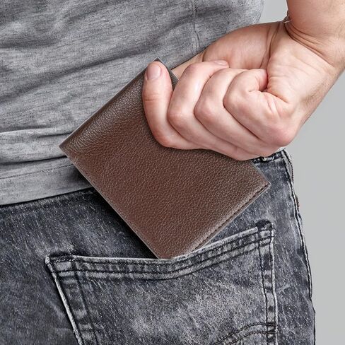 12 Pieces Wallet for Men Leather Men's Wallets Bulk for DIY Engraving With Money Clip Card Holder(6 Black and 6 Light Brown) in Saudi Arabia