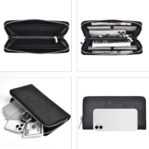 FSD. WG Mens Leather Wallet with Money Large Hand Bag Big Clutch Wallet Gifts for Men in Kuwait
