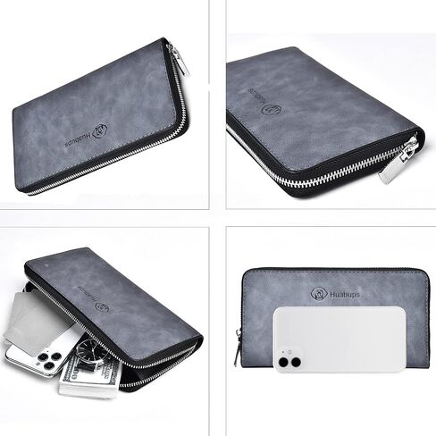 FSD. WG Mens Leather Wallet with Money Large Hand Bag Big Clutch Wallet Gifts for Men in Kuwait