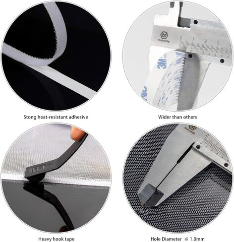 Flyzzz DIY Self-Adhesive Window Screen Netting Mesh Curtain, 100X150cm (Approach 39.37x59.05 Inches), with Hook and Sticky Tape, Fitted to Multiple Windows (1 Pack, Black) in Kuwait