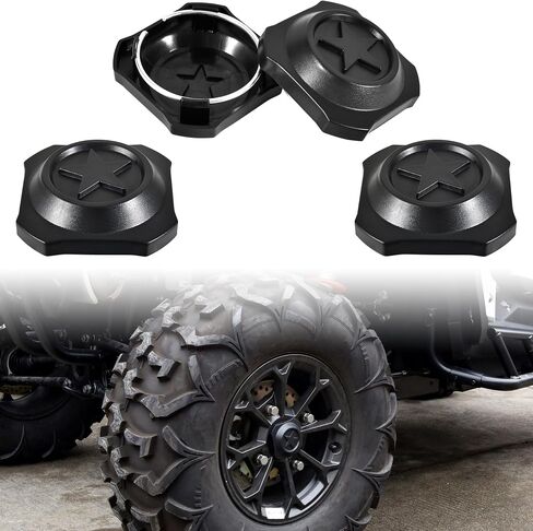 SAUTVS Black Wheel Hub Caps for Polaris RZR XP 1000/XP 4 1000 2024+, Durable PP Material Wheel Rim Cover Center Tire Caps Accessories(4PCS) in Saudi Arabia