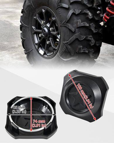 SAUTVS Black Wheel Hub Caps for Polaris RZR XP 1000/XP 4 1000 2024+, Durable PP Material Wheel Rim Cover Center Tire Caps Accessories(4PCS) in Saudi Arabia