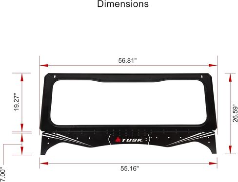 Tusk UTV Folding Glass Windshield with Windshield Wiper Compatible with Kawasaki Teryx4 800 2016-2025 in Saudi Arabia