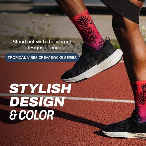 Outway Novelty Crew Socks for Men & Women, Breathable Comfort, Moisture-Wicking Athletic Calf Sock with Arch Support in Kuwait