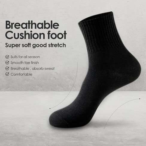 Athletic Crew Socks for Men, Soft and Breathable Mid-calf Socks Men Women in Saudi Arabia