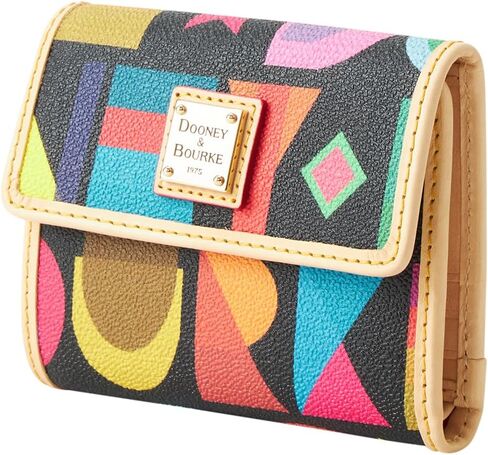 محفظة Dooney & Bourke ، Art Deco Small Flap Card Card Wallet - White in Saudi Arabia