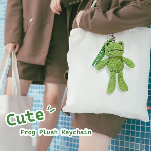 Cute Frog Plush Key Chain, Green Animal Cartoon Bag Pendant for Backpacks and Bags in Saudi Arabia