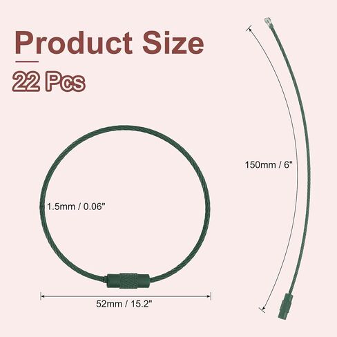 uxcell Wire Keychain Cable, Coated Stainless Steel Luggage Tag Loops Metal Wire Cable Key Ring Loop for Luggage Key ID in Saudi Arabia
