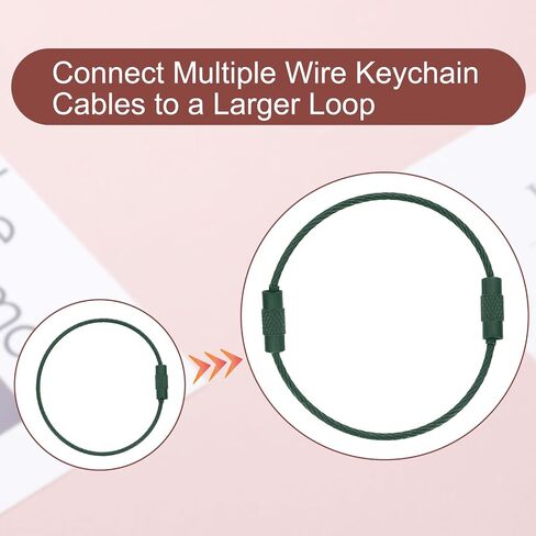 uxcell Wire Keychain Cable, Coated Stainless Steel Luggage Tag Loops Metal Wire Cable Key Ring Loop for Luggage Key ID in Saudi Arabia