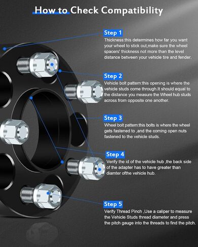 ECCPP 2PCS 1.25 inch Wheel Spacers hub Centric 5 Lug 5x4.5 to 5x4.5 5x114.3mm to 5x114.3mm Fits for 2002-2012 for Jeep Liberty |1987-2006 for Jeep Wrangler |2007-2011 for ford Edge in Saudi Arabia