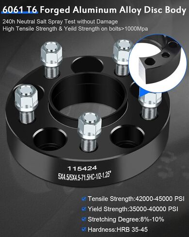ECCPP 2PCS 1.25 inch Wheel Spacers hub Centric 5 Lug 5x4.5 to 5x4.5 5x114.3mm to 5x114.3mm Fits for 2002-2012 for Jeep Liberty |1987-2006 for Jeep Wrangler |2007-2011 for ford Edge in Saudi Arabia
