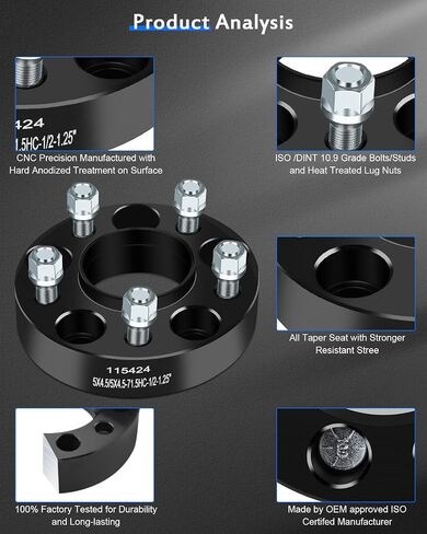 ECCPP 2PCS 1.25 inch Wheel Spacers hub Centric 5 Lug 5x4.5 to 5x4.5 5x114.3mm to 5x114.3mm Fits for 2002-2012 for Jeep Liberty |1987-2006 for Jeep Wrangler |2007-2011 for ford Edge in Saudi Arabia