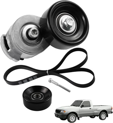 Serpentine Drive Belt Tensioner Pulley Idler Pulley Compatible with 1997-2006 Ford Ranger Mazda B3000 V6 3.0L Replaces 38385 38001 6PK2243 38114 in Saudi Arabia