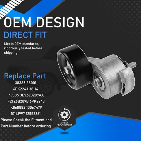 Serpentine Drive Belt Tensioner Pulley Idler Pulley Compatible with 1997-2006 Ford Ranger Mazda B3000 V6 3.0L Replaces 38385 38001 6PK2243 38114 in Saudi Arabia
