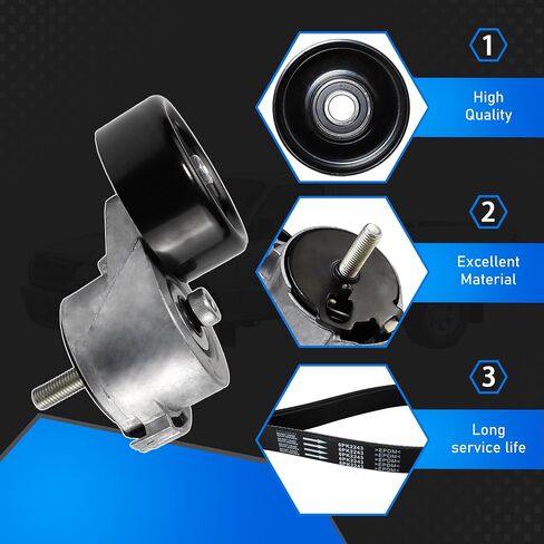 Serpentine Drive Belt Tensioner Pulley Idler Pulley Compatible with 1997-2006 Ford Ranger Mazda B3000 V6 3.0L Replaces 38385 38001 6PK2243 38114 in Saudi Arabia