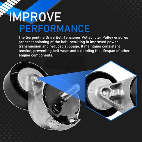 Serpentine Drive Belt Tensioner Pulley Idler Pulley Compatible with 1997-2006 Ford Ranger Mazda B3000 V6 3.0L Replaces 38385 38001 6PK2243 38114 in Saudi Arabia