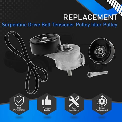 Serpentine Drive Belt Tensioner Pulley Idler Pulley Compatible with 1997-2006 Ford Ranger Mazda B3000 V6 3.0L Replaces 38385 38001 6PK2243 38114 in Saudi Arabia
