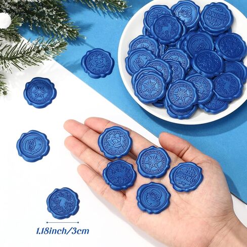 Dianelhall 50 Pcs Christmas Wax Seal Stickers Vintage Envelope Seal Stickers Embossed Christmas Wedding Sticker Roses Snowflake Stickers Self Adhesive Wax Seals for Wedding(Wine Red) in Kuwait