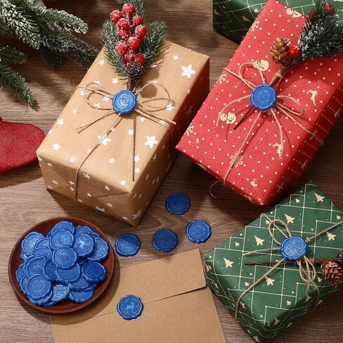 Dianelhall 50 Pcs Christmas Wax Seal Stickers Vintage Envelope Seal Stickers Embossed Christmas Wedding Sticker Roses Snowflake Stickers Self Adhesive Wax Seals for Wedding(Wine Red) in Kuwait