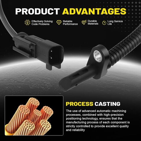Rear ABS Wheel Speed Sensor Left & Right for 2007-2017 Chevy Traverse, Buick Enclave, GMC Acadia - Replaces 10384745, 15872664, ALS1754, Driver & Passenger Side in Saudi Arabia