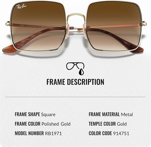 Ray-Ban RB1971 SQUARE 1971 CLASSIC Square Shaped Sunglasses for Men & Women with Official RAYBAN Eyewear Kit in Saudi Arabia