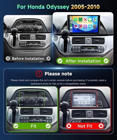 8core 6g+128g سيارات الراديو ستيريو للسيارة لـ Honda Odyssey 2005-2010 مع Carplay اللاسلكي Android Auto DSP/46 Eq ، 10.1inch 1280x720p IPS Touchscreen Bluetooth 5.0 RDS/FM Radio GPS WIFI SWC SWC AHD AHD AHD in Kuwait