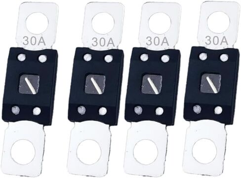 Mega Fuse 30A، 30A 32V، 30AMG، 30ANM، مسمار مصهر عالي التيار مناسب للسيارات والشاحنات ومركبات البناء والحافلات والقوافل (4 قطع) in Saudi Arabia