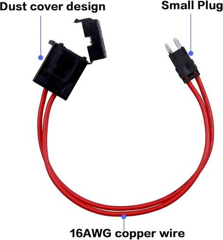 ZOOKOTO 5 قطع 32 فولت 16 AWG موصل حامل صمامات السيارة المتخصصة 10 أمبير، حامل الصمامات من نوع الشفرة الصغيرة المنخفضة للوحات ATM الصغيرة، مع 5 قطع 10 أمبير، 11.5 بوصة in Saudi Arabia