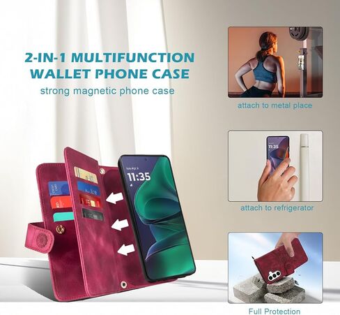 Harryshell Compatible with Samsung Galaxy A16 5G Wallet Detachable Magnetic Phone Case [Theft-Scan Blocking] Card Slots, Cash Zipper Pocket Wrist Strap (Floral Purple) in Kuwait