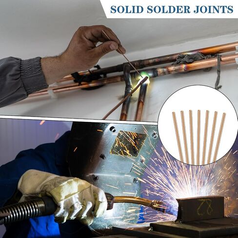 Tandefio 40 Sticks Brazing Rods Bcup-5 Silver Solder Phos Copper Brazing Alloys Flat Welding Rods Industry 0.050"x1/8"x10" for Air Conditioning Refrigerator Cold Storage HVAC Units(5% Silver) in Saudi Arabia