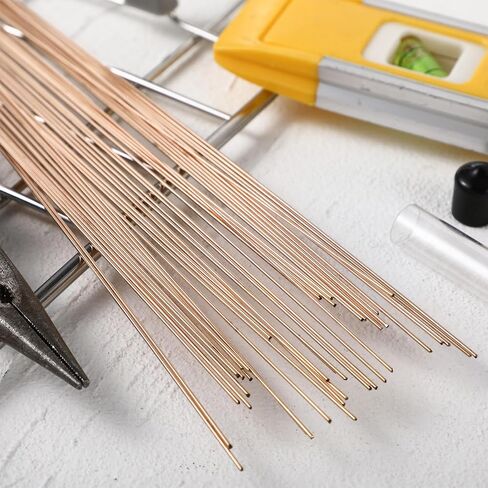 Tandefio 40 Sticks Brazing Rods Bcup-5 Silver Solder Phos Copper Brazing Alloys Flat Welding Rods Industry 0.050"x1/8"x10" for Air Conditioning Refrigerator Cold Storage HVAC Units(5% Silver) in Saudi Arabia