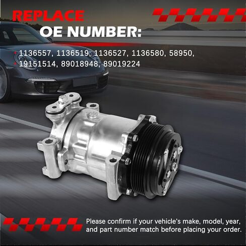 AC Compressor Fit for C1500 /C2500 /C3500 /K1500 /K2500 /K3500, for Silverado Suburban Tahoe Yukon 1996-1999, Air Condition Compressor with Clutch Replace for 1136557 1136519 in Saudi Arabia