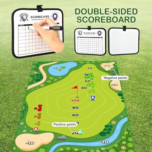 Golf Chipping Game with Golf Hitting Mat, Golf Practice Mat Kits, Chip and Stick Golf Game, Outdoor Games for Adults, Indoor Golf Game, Sticky Golf Mat Game, Mini Golf Game, Sticky Practice Golf Game in Saudi Arabia