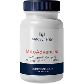 MitoAdvanced BioCopper1 (Cunermuspir) - كوكتيل الميتوكوندريا النحاسي المتوفر بيولوجيًا مع Coq10 والثيامين والريبوز والفولات والكولين وحمض البانتوثينيك - مضاد للشيخوخة، مضاد للشيب - 120 قيراط in Kuwait