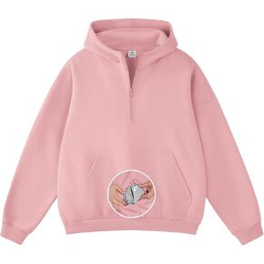 FAIABLE Mens Hoodies Half Zip Up Oversized Sweatshirts Fleece Cotton Quarter Zip Hoodie Pullover Fall Winter Outfit in Kuwait