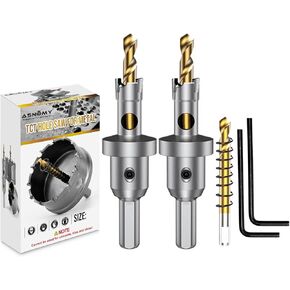 ASNOMY Tungsten Carbide Tipped Hole Saw Drill Bit for Hard Metal, 3 Inch T.C.T Hole Saw Cutter with 2pcs Titanium-Plated Pilot Drill bit for Metal, Steel, Iron, Wood, Plastic in Kuwait