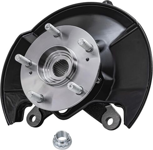 Detroit Axle - Front Left Steering Knuckle for 2006-2011 Honda Civic, Driver Side Steering Knuckle & Wheel Bearing Hub Assembly 2007 2008 2009 2010 Replacement in Saudi Arabia